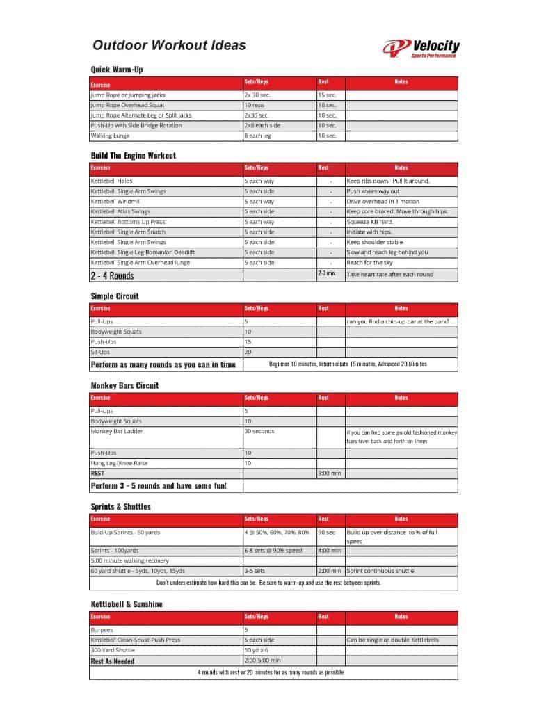 Training outside workout ideas